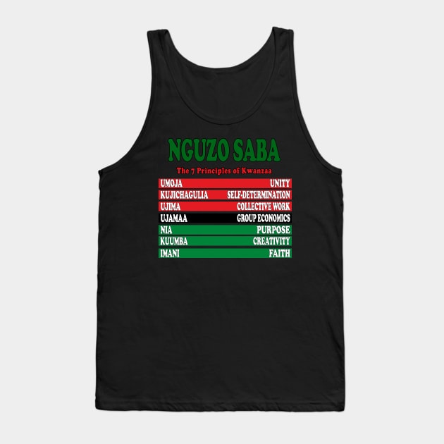 Kwanzaa Seven Principles Tank Top by IronLung Designs